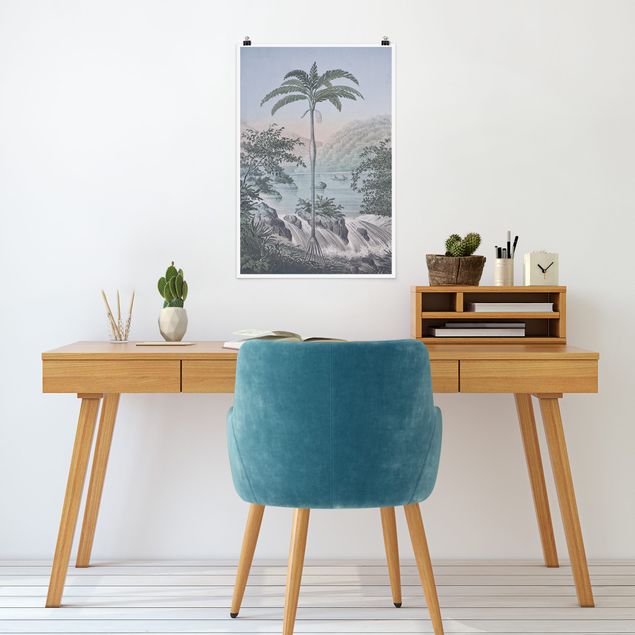 Quadri stile vintage Illustrazione vintage - Paesaggio con palma