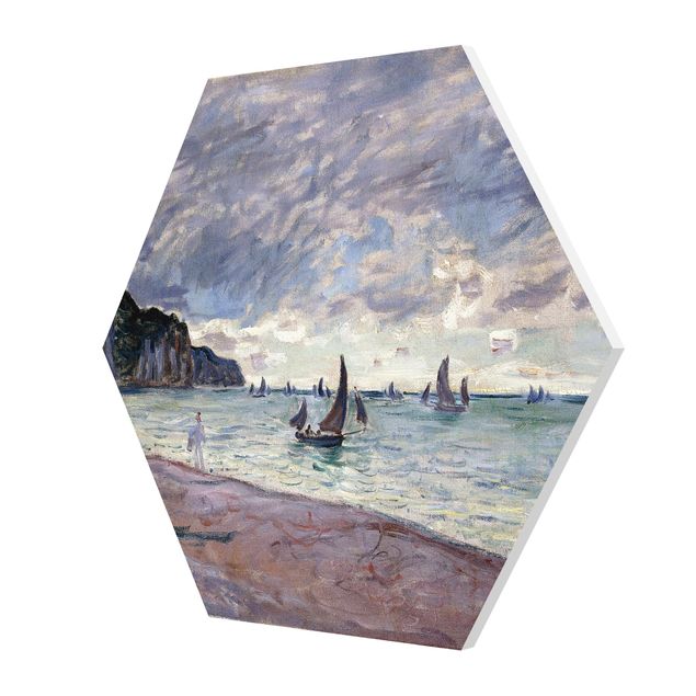 Quadri Impressionismo Claude Monet - Barche da pesca davanti alla spiaggia e alle scogliere di Pourville
