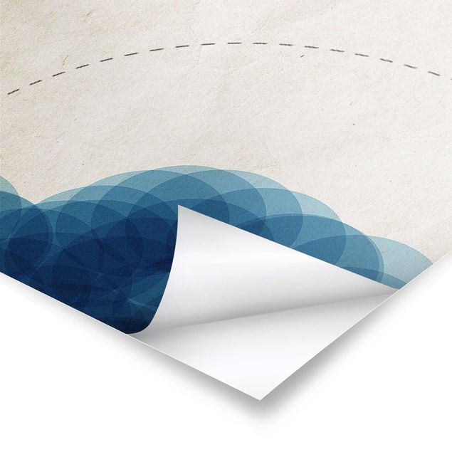 Stampe poster Forme astratte - Cerchi in blu
