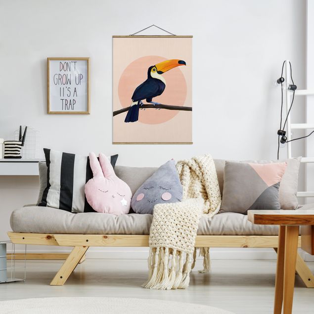 Quadri con animali Illustrazione - Uccello Tucano Pittura Pastello