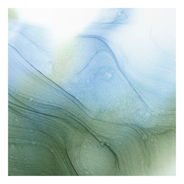 Paraschizzi cucina vetro Mélange di verde muschio con blu
