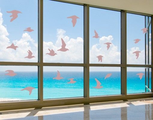 Adesivi per finestre con animali No.61 Stormo di uccelli