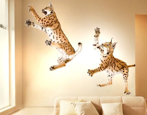 Adesivi murali gatti No.372 Set Orgoglio di lince