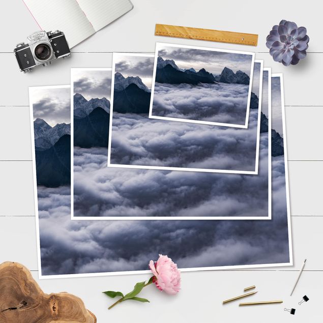 Poster - Mare di nubi In Himalaya - Orizzontale 3:4