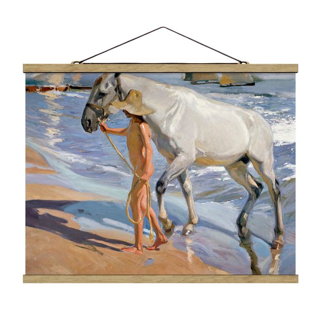 Quadro cavallo Joaquin Sorolla - Il bagno del cavallo