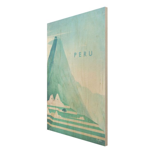 Quadri legno vintage Poster di viaggio - Perù