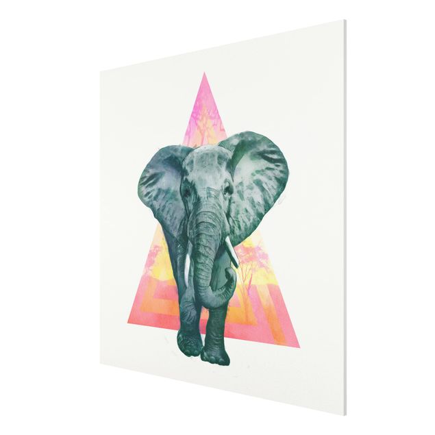 Riproduzioni quadri famosi Illustrazione - Elefante fronte triangolo pittura