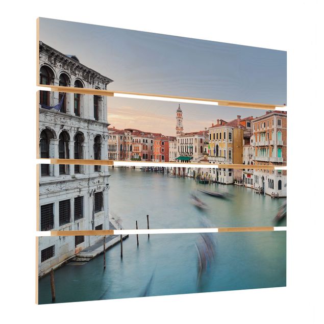 Stampa su legno - Vista Canal Grande dal Ponte di Rialto di Venezia - Quadrato 1:1