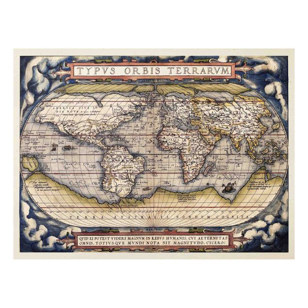 Quadro mappamondo Mappa del mondo storico Typus Orbis Terrarum