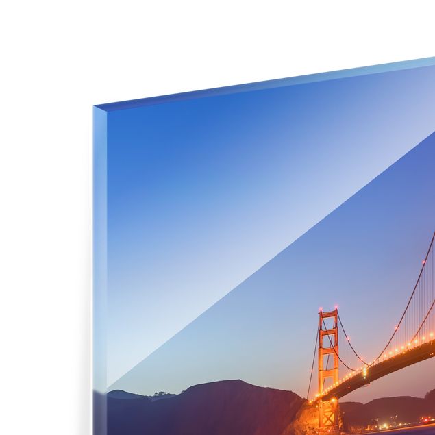 Paraschizzi in vetro - Golden Gate Bridge all'alba - Quadrato 1:1