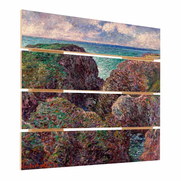 Quadri in legno con paesaggio Claude Monet - Gruppo di rocce a Port-Goulphar