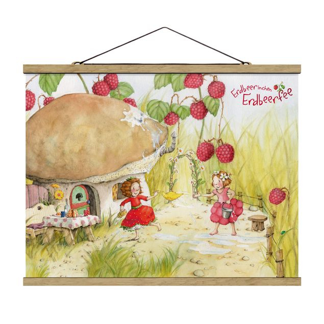 Quadri con frutta The Strawberry Fairy - Sotto il cespuglio di lamponi