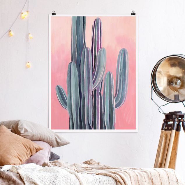 Quadri moderni per arredamento Cactus in rosa II