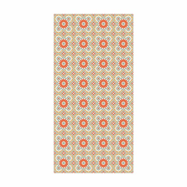 tappeto bagno arancione Motivi orientali con piastrelle colorate