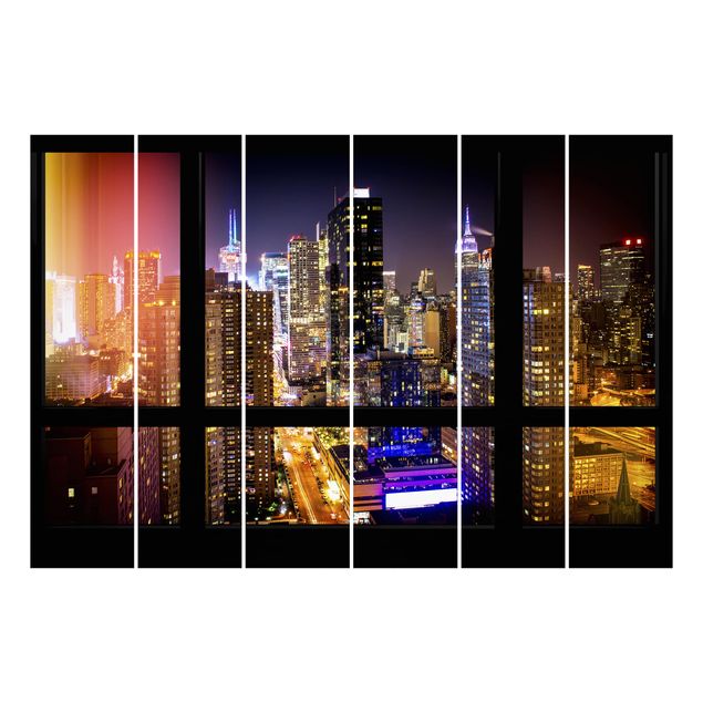 Tende a pannello scorrevoli Window View Manhattan At Night