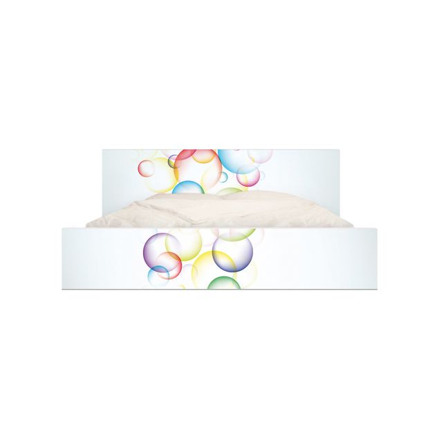 Pellicole adesive per mobili letto Malm IKEA Bolle arcobaleno