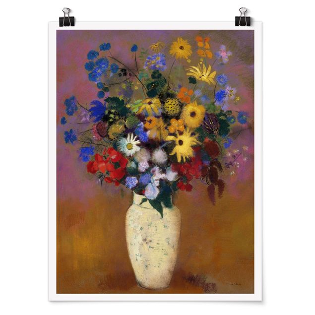 Quadri di fiori Odilon Redon - Vaso bianco con fiori