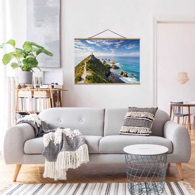 Quadri con paesaggio Faro di Nugget Point e mare Nuova Zelanda