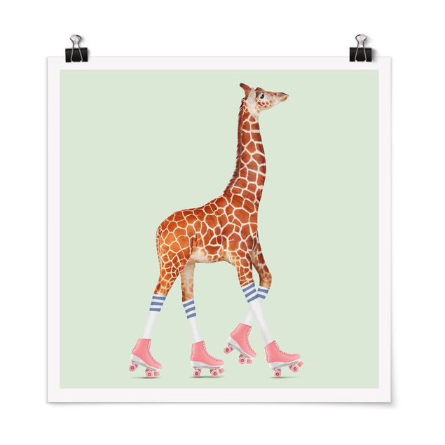 Quadri con paesaggio Giraffa con pattini a rotelle