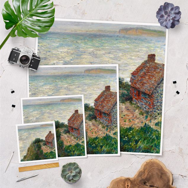 Poster spiaggia mare Claude Monet - Casa di pescatori a Petit Ailly