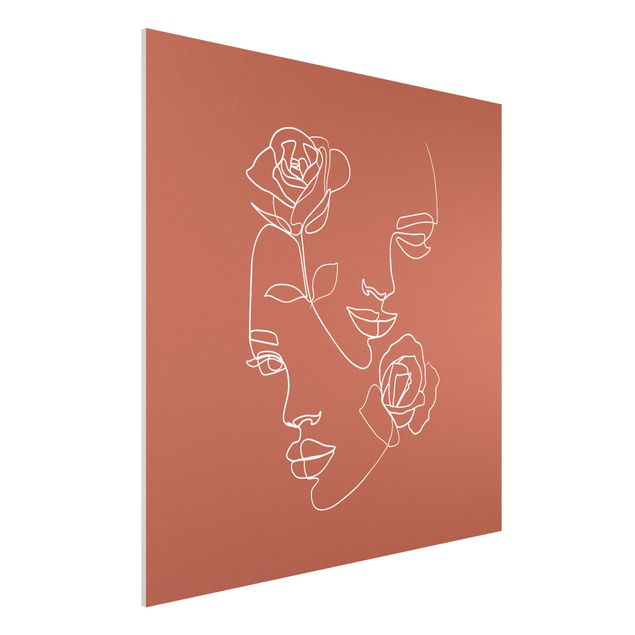 Correnti artistiche Line Art - Volti femminili Rose Rame