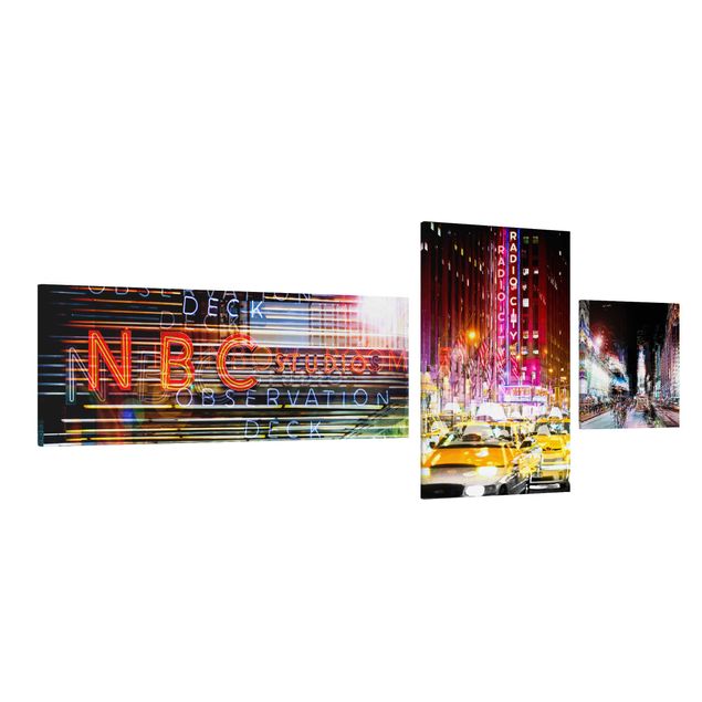 Stampa su tela 3 parti - Times Square City Lights - Collage 3