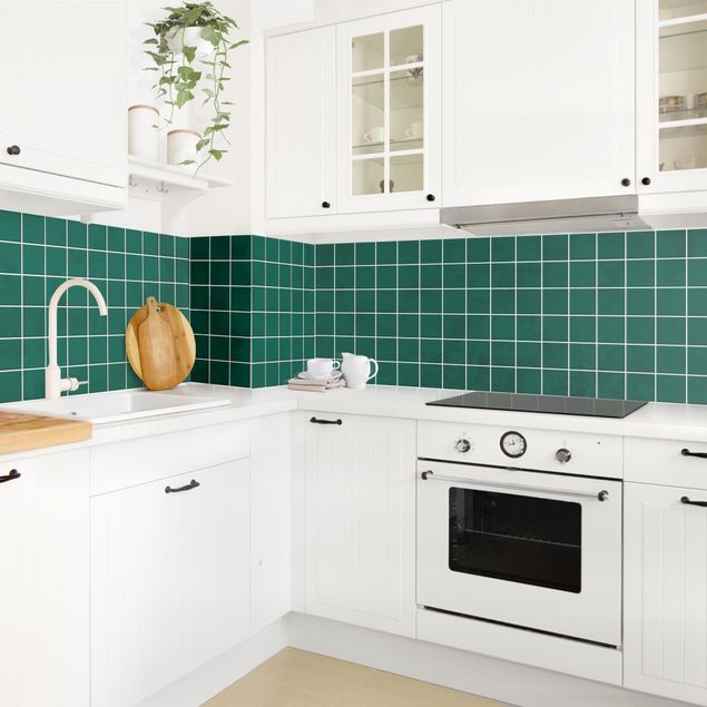 Rivestimento cucina moderna Piastrelle di cemento a mosaico - Verde