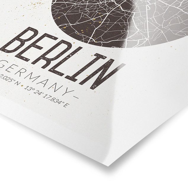 Quadri marroni Mappa della città di Berlino - Retrò
