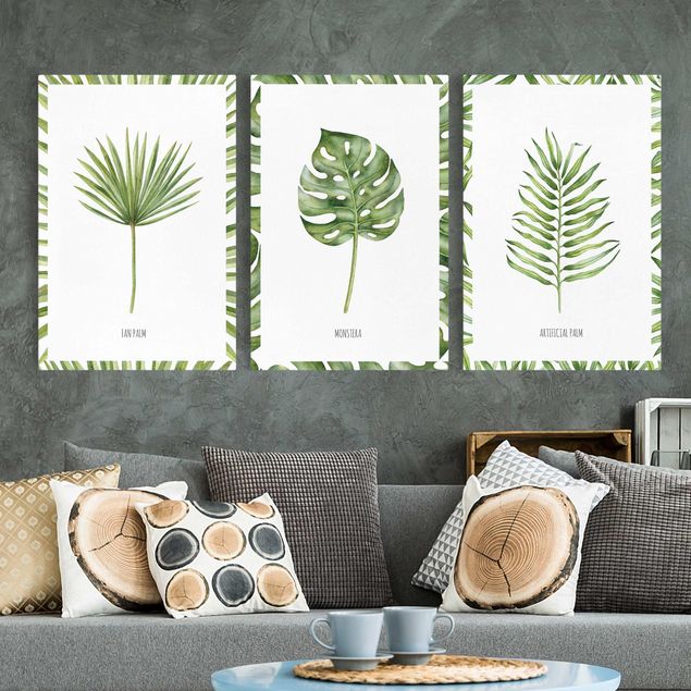 Quadro su tela componibile Set di foglie di palma