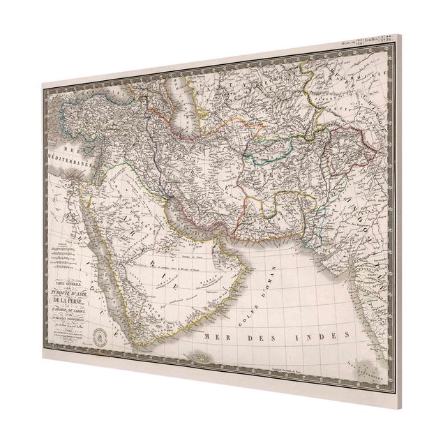 Quadri vintage Mappa vintage del Medio Oriente