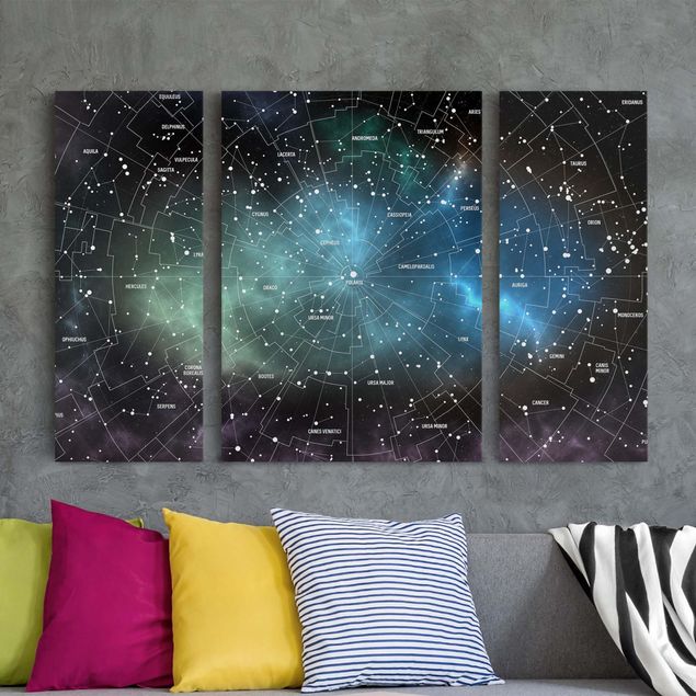 Quadri su tela componibili Mappa delle costellazioni stellari Nebulosa galattica