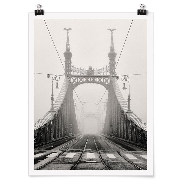 Poster bianco e nero Ponte a Budapest