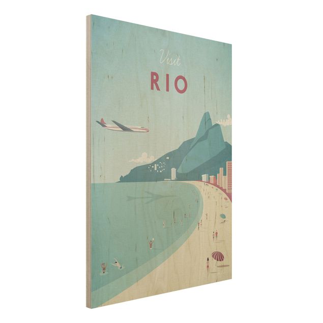 Quadri in legno con spiaggia Poster di viaggio - Rio De Janeiro