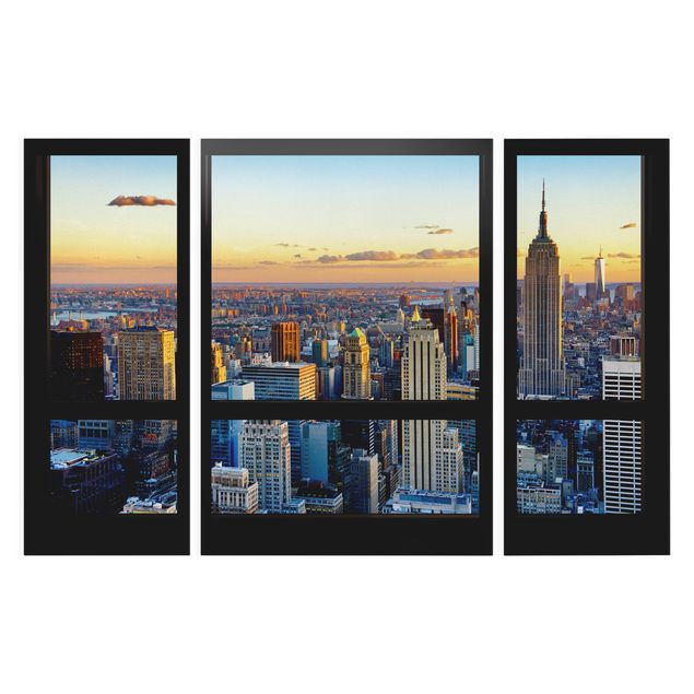 Quadri in 3d Vista dalla finestra - Alba di New York