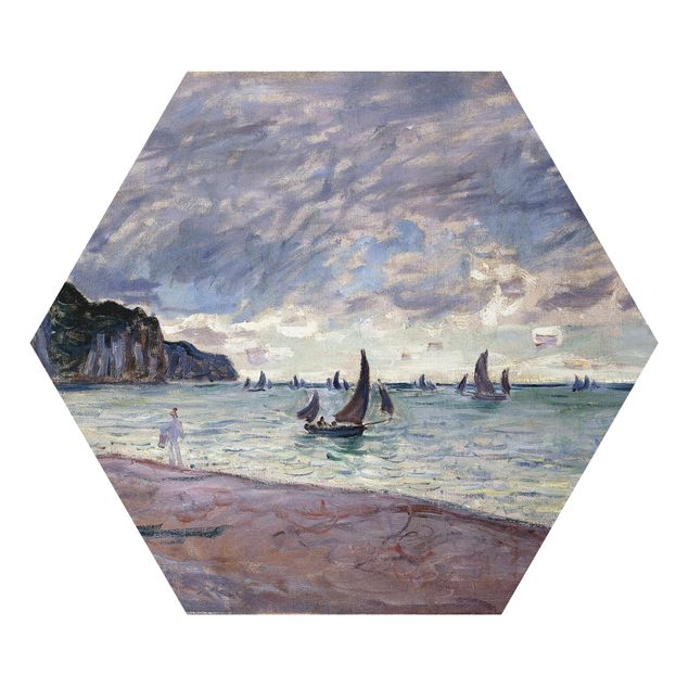 Quadro spiaggia Claude Monet - Barche da pesca davanti alla spiaggia e alle scogliere di Pourville