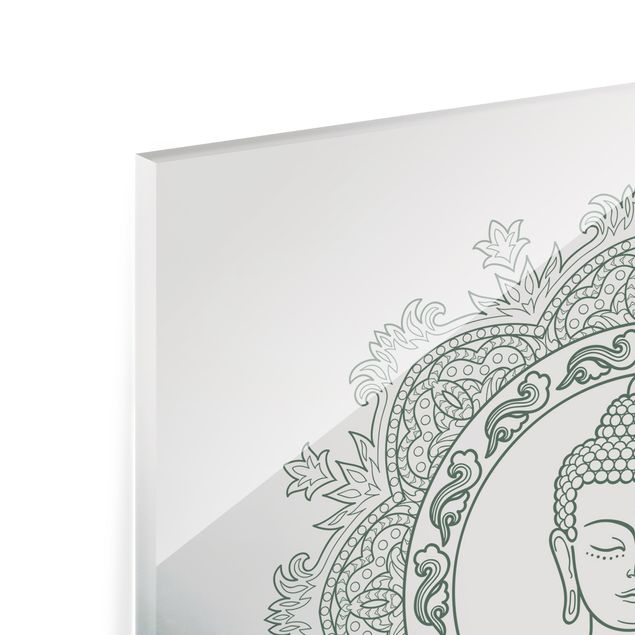 Paraschizzi in vetro - Buddha Mandala nella nebbia - Quadrato 1:1