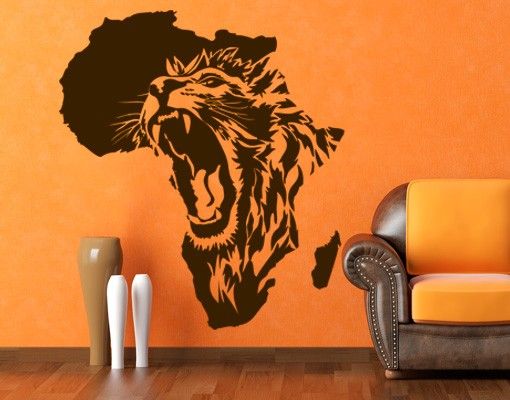 Adesivi murali leone No.CG135 Il cuore dell'Africa
