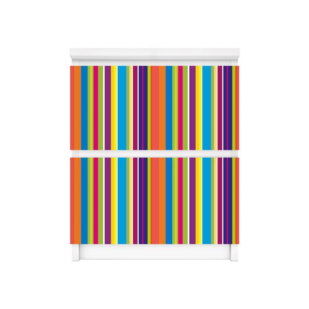 Carta adesiva per mobili IKEA - Malm Cassettiera 2xCassetti - Happy Stripes