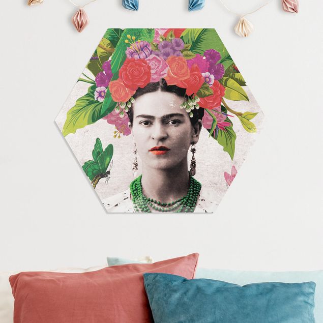 Quadri con farfalle Frida Kahlo - Ritratto di fiori