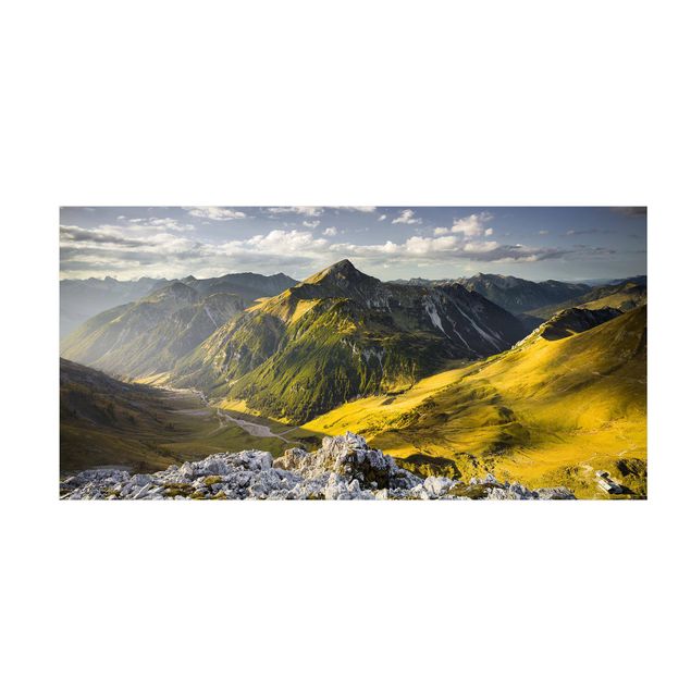 Tappeti con motivi naturali Montagne e valle delle Alpi di Lechtal in Tirolo