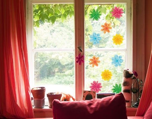 Adesivi per finestre con fiori Piccoli fiori d'estate