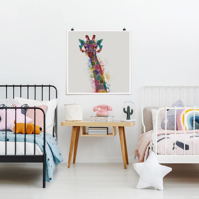 Decorazioni camera neonato Giraffa con schizzi arcobaleno