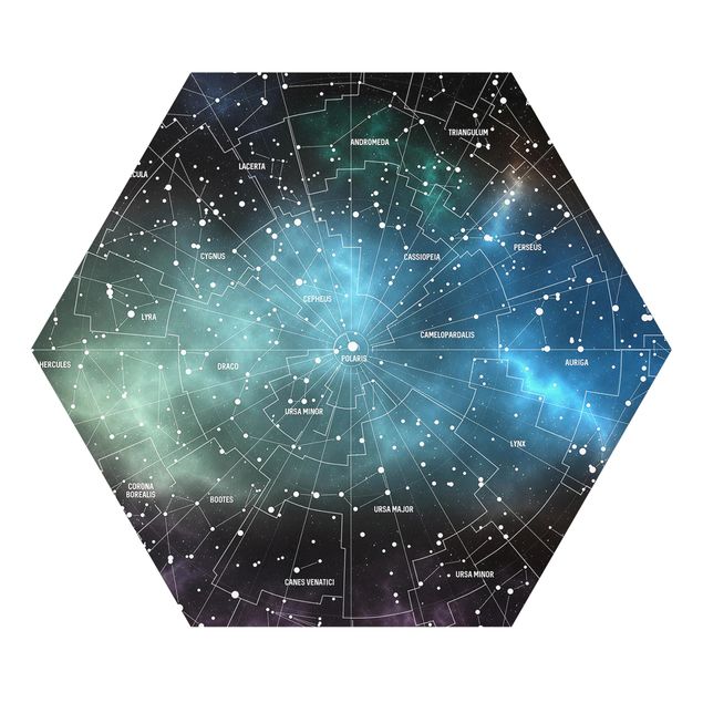 Stampe Mappa delle costellazioni stellari Nebulosa galattica