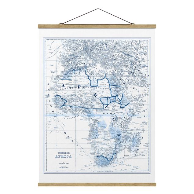 Quadri mappamondo Mappa in toni blu - Africa