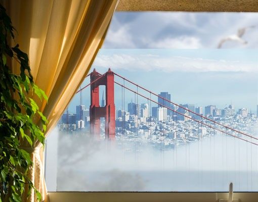 Adesivi per finestre con architettura e skylines Buongiorno San Francisco!