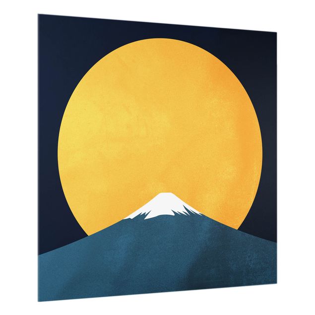 Quadri Kubistika Sole, luna e montagna