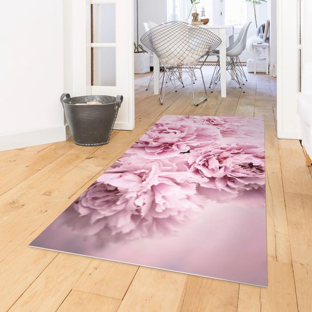 tappeto ingresso esterno Peonie rosa