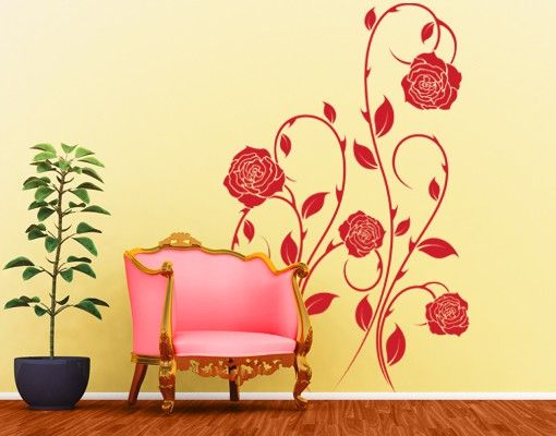 Adesivi murali piante No.IS74 viticcio di rosa