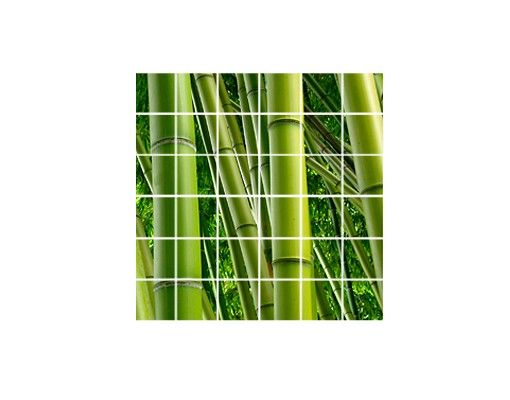 Adesivi per piastrelle con paesaggio Alberi di bambù n.2