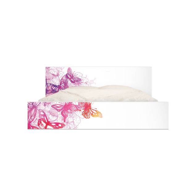 Carta adesiva per mobili IKEA - Malm Letto basso 140x200cm Butterfly Dream